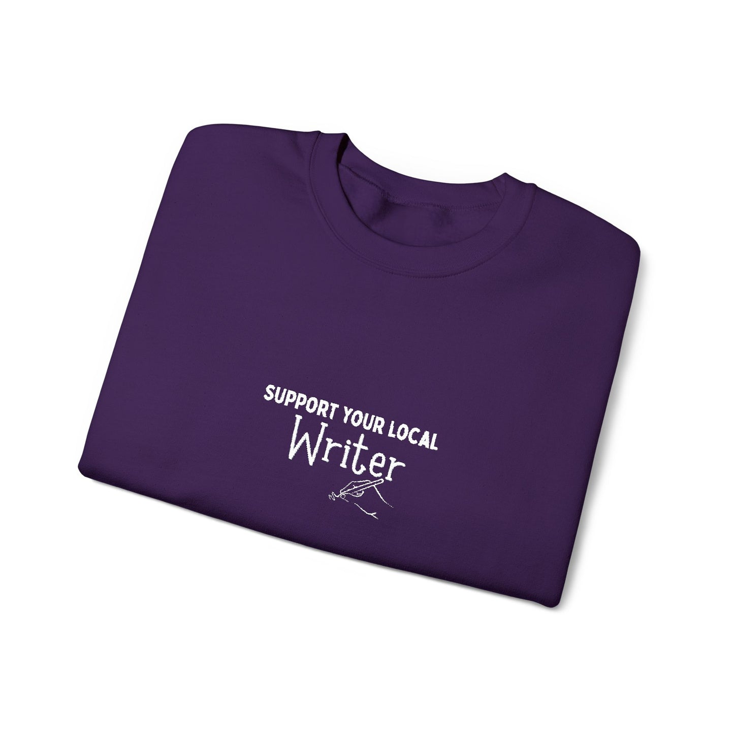 Support Your Local Writer Embroidered Crew