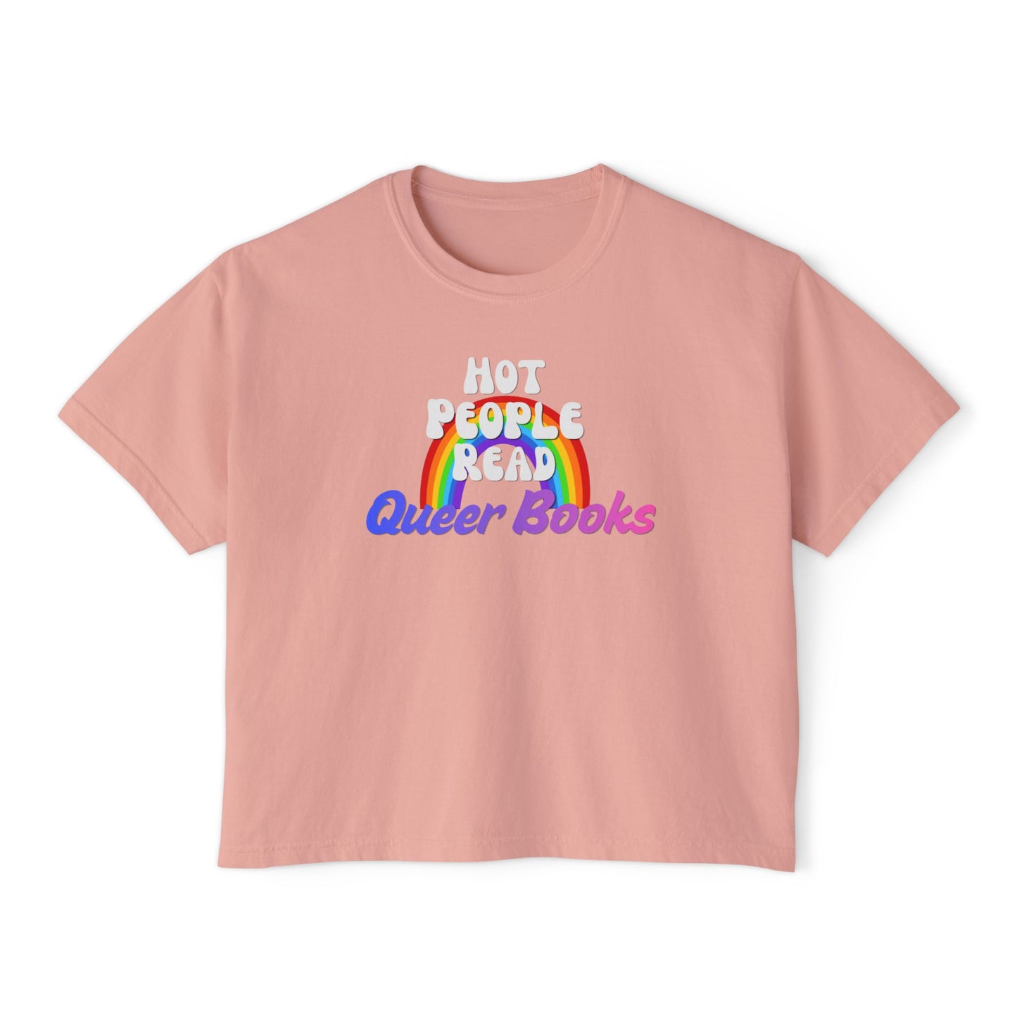Read Queer Books Blue to Pink Cropped Tee