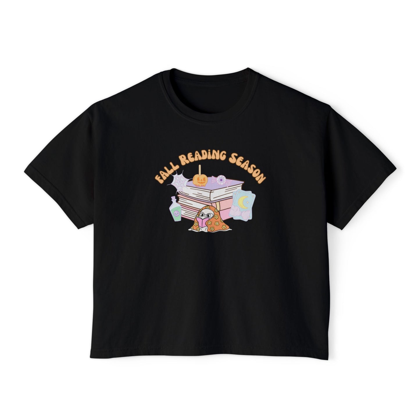 Fall Reading Season Pastel Cropped Tee