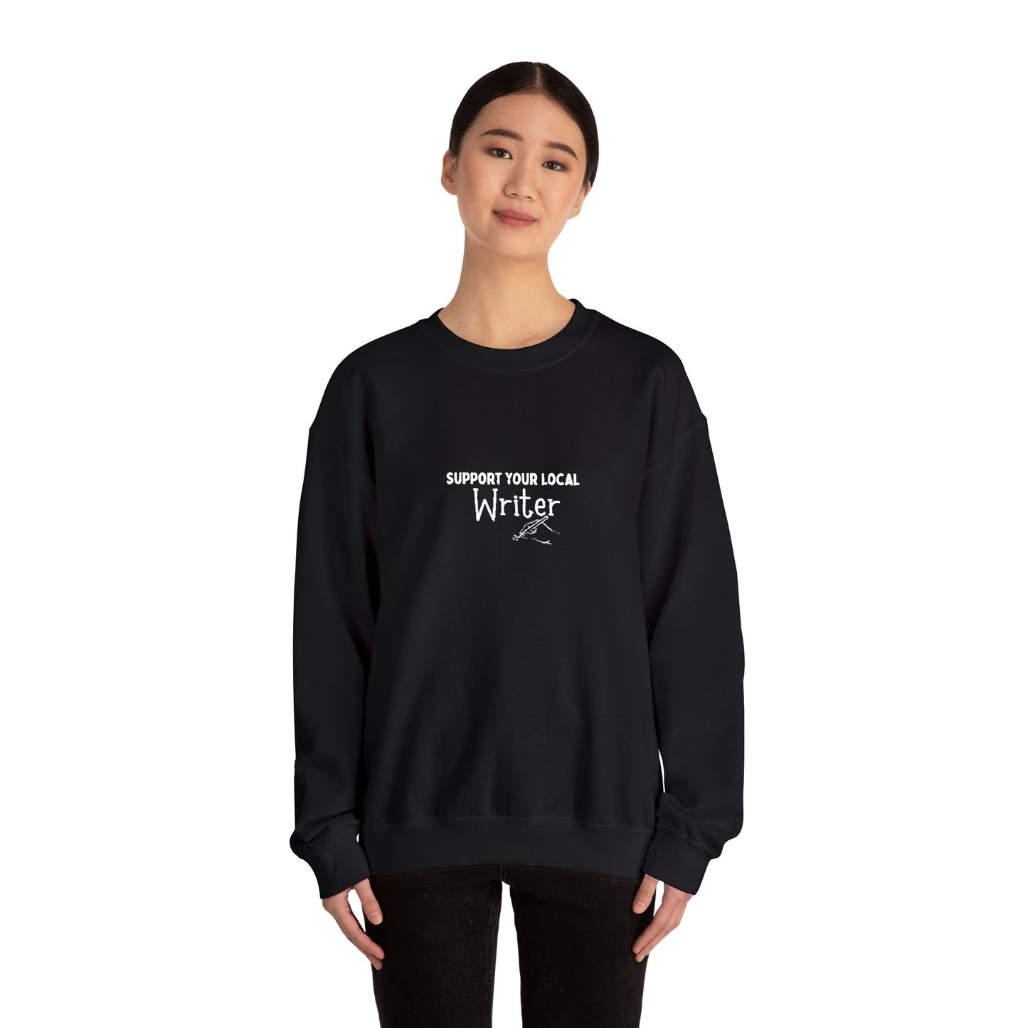 Support Your Local Writer Embroidered Crew