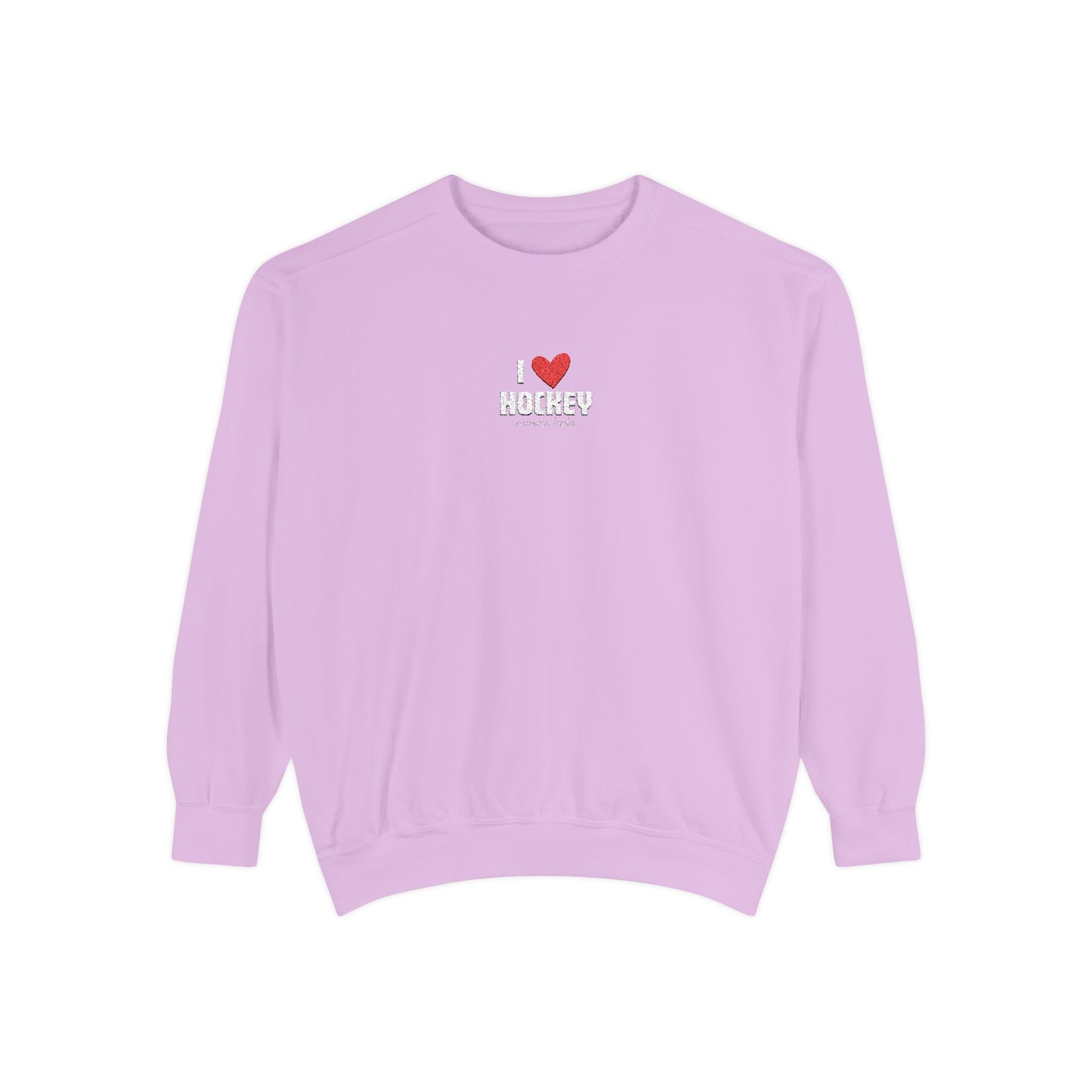 I Heart Hockey Embroidered Crewneck