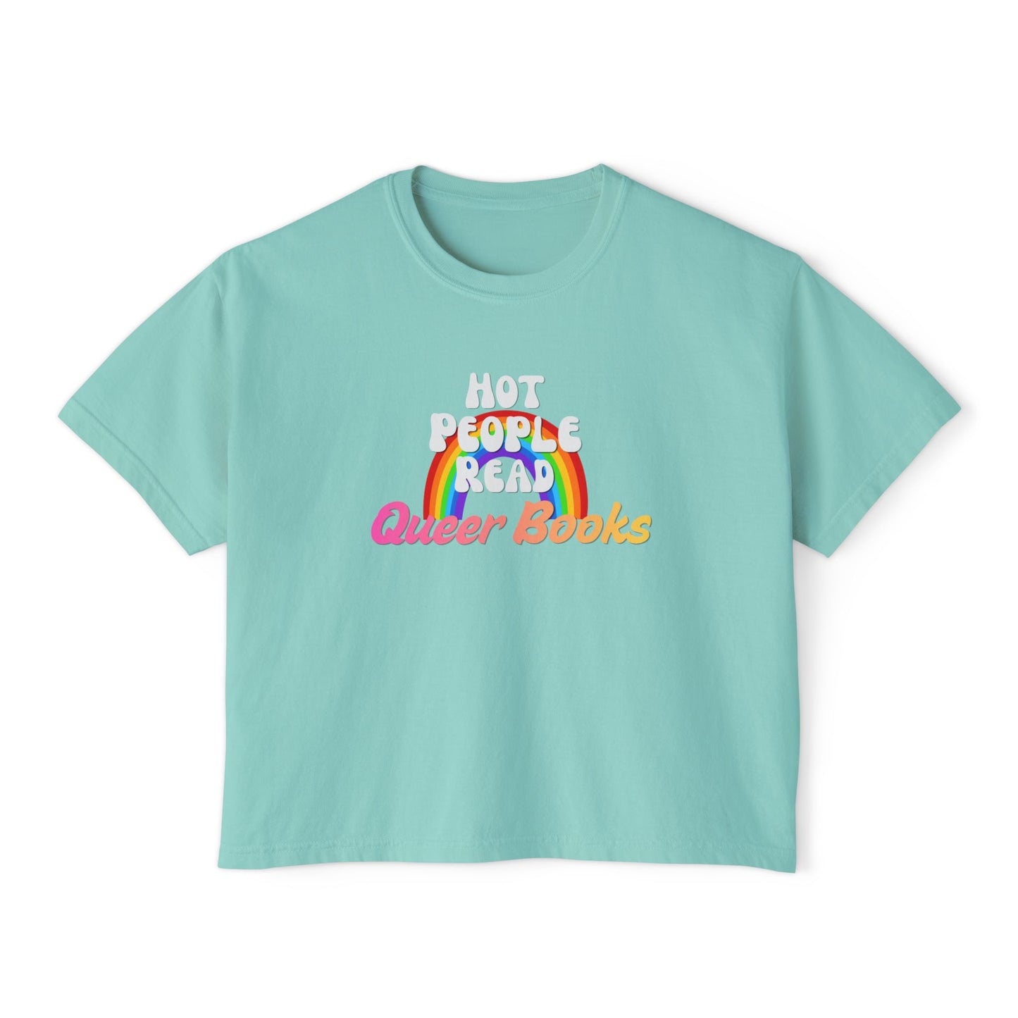 Read Queer Books Pink to Yellow Cropped Tee