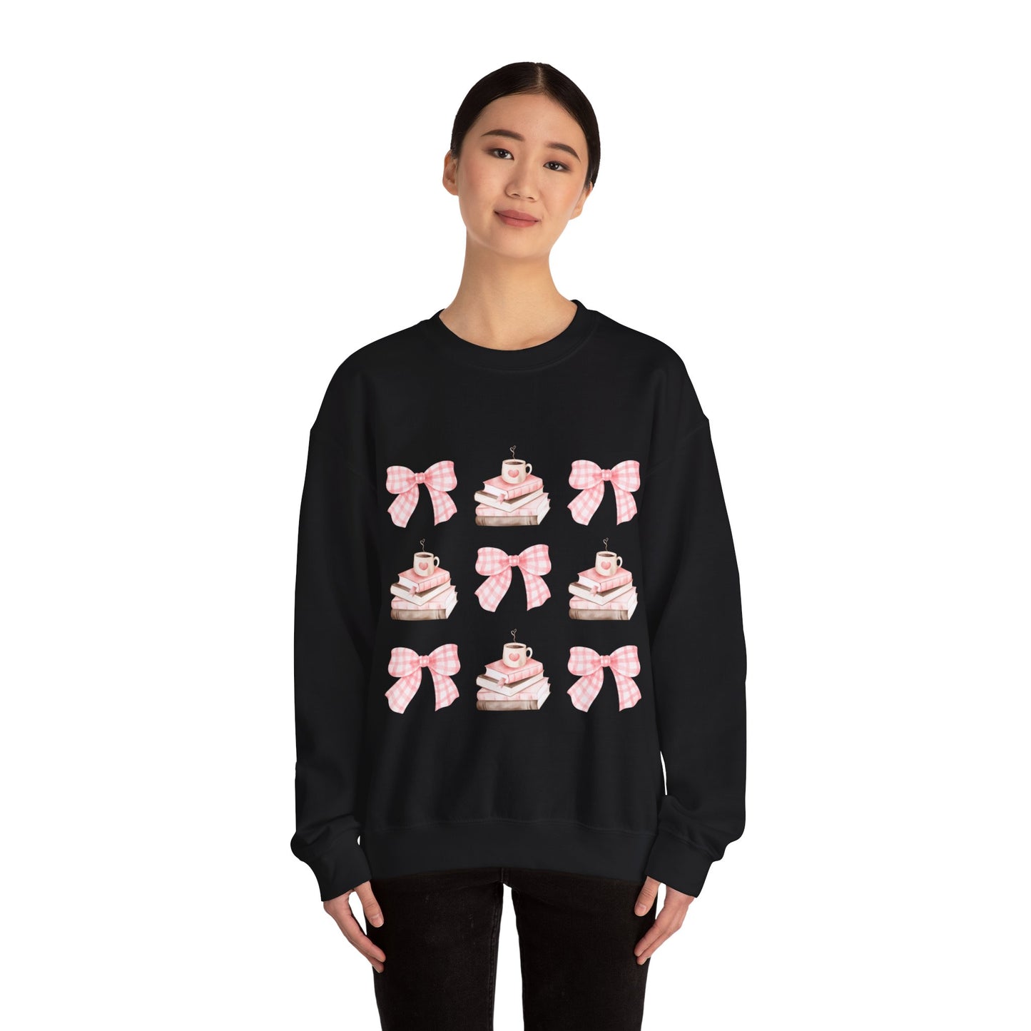 Pink Bookish Bows Crew