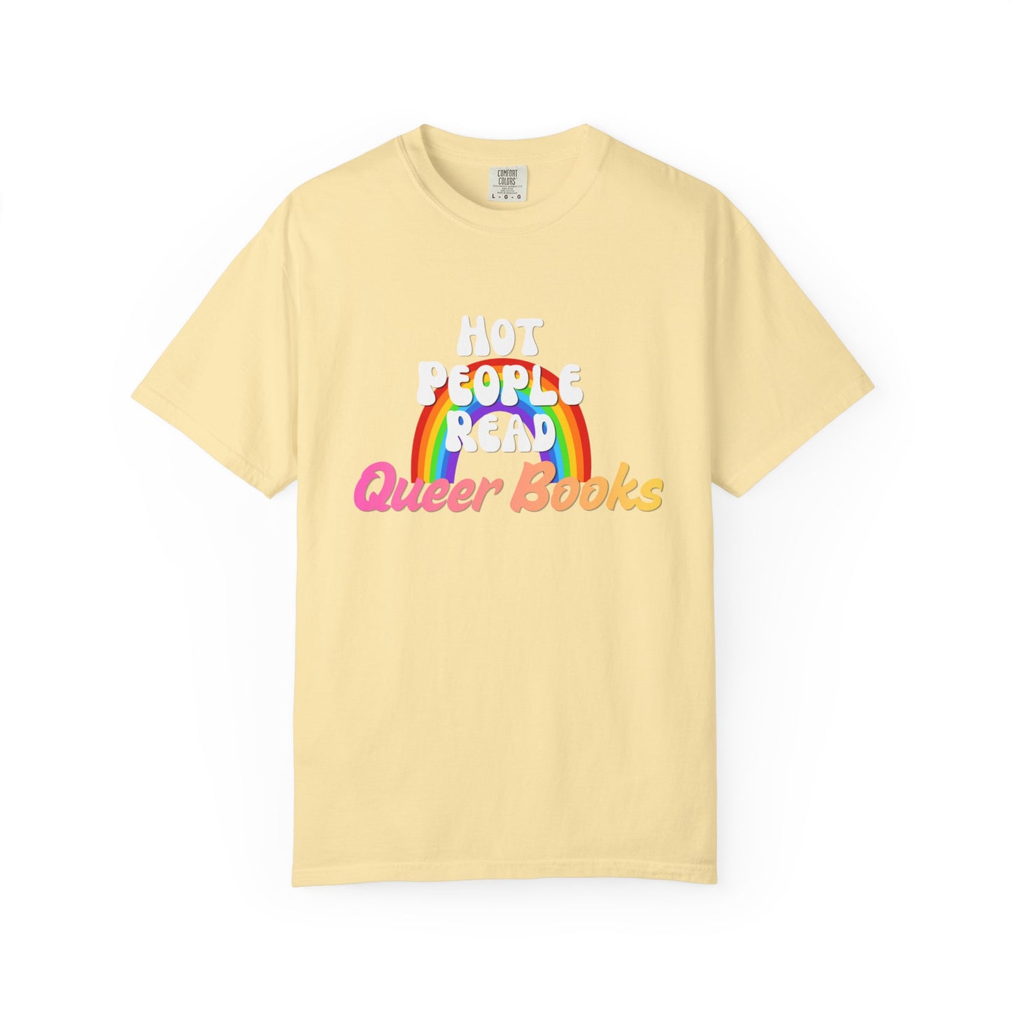 Read Queer Books Pink to Yellow Tee