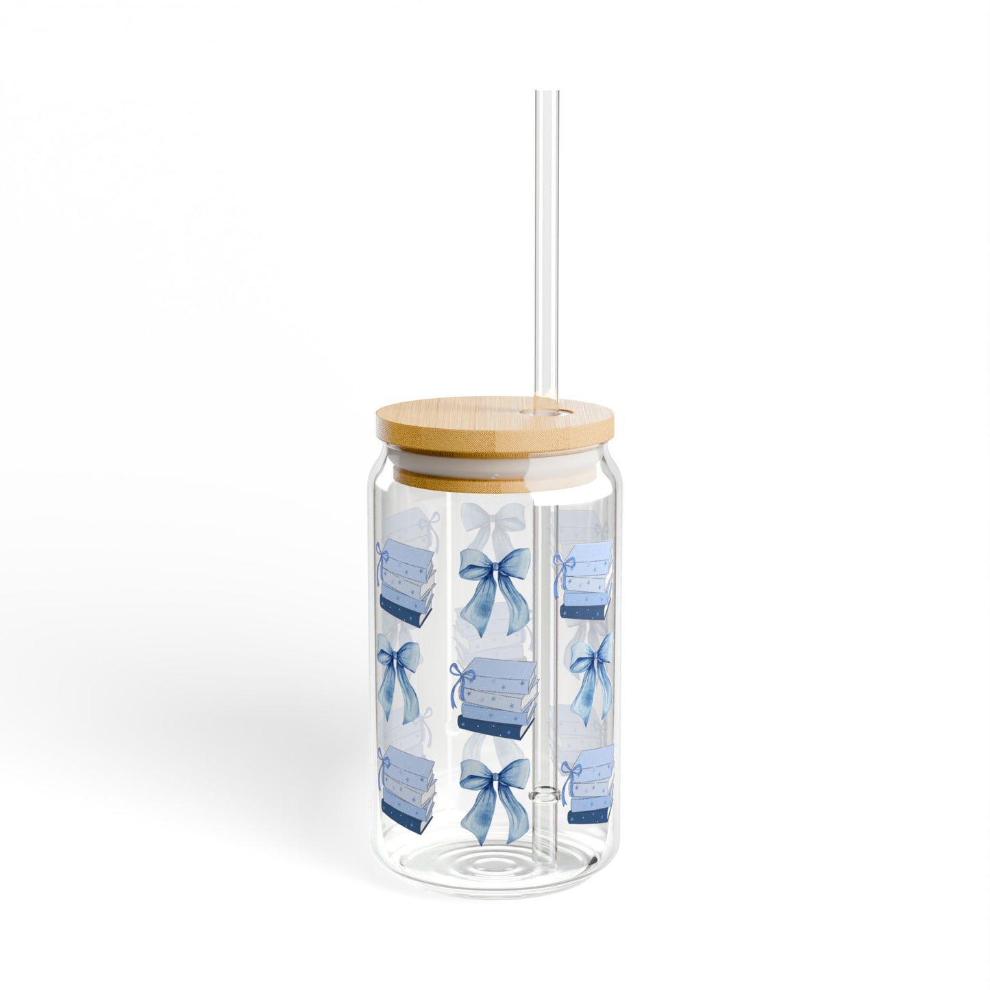 Blue Books & Bows Glass