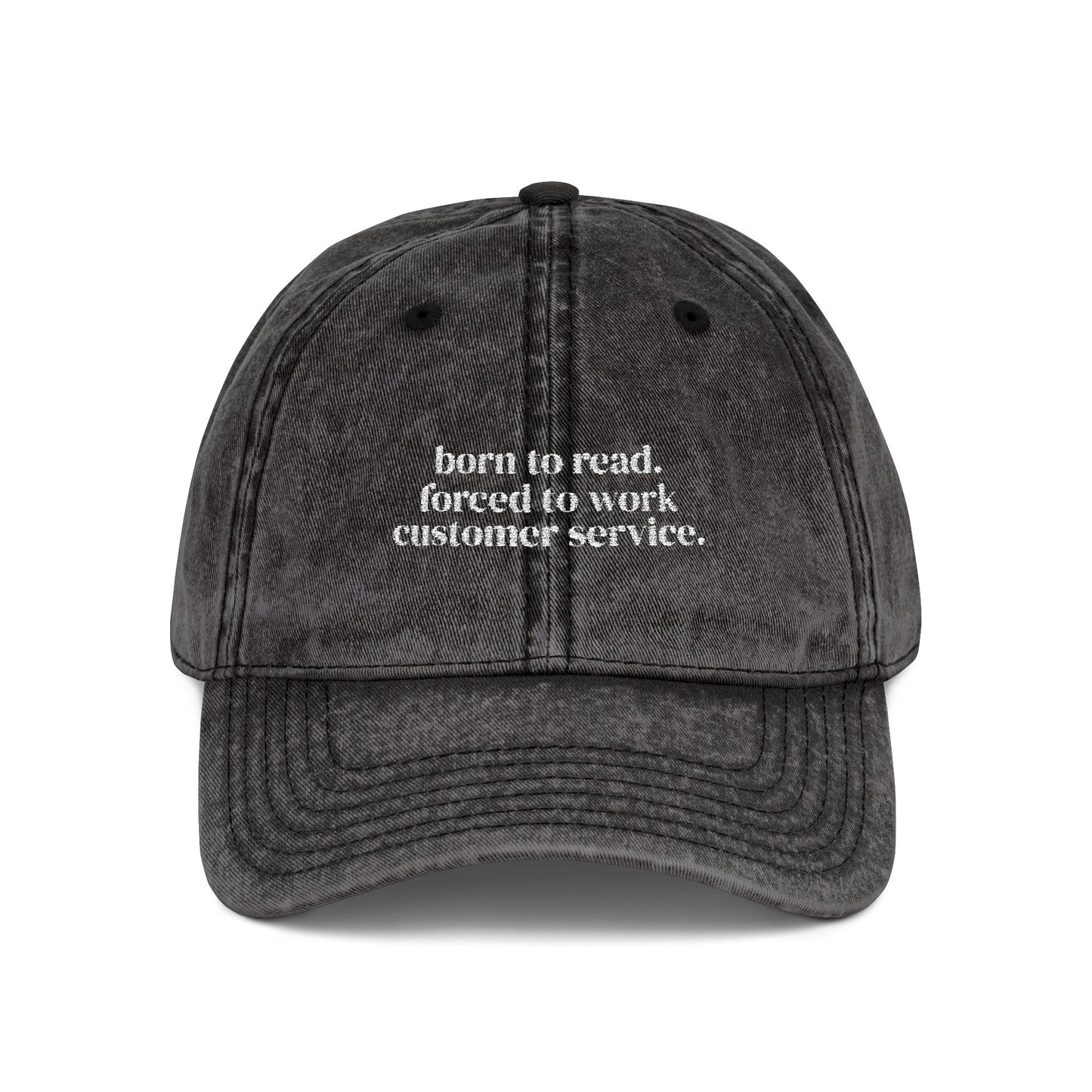 Born To Read Vintage Embroidered Cap