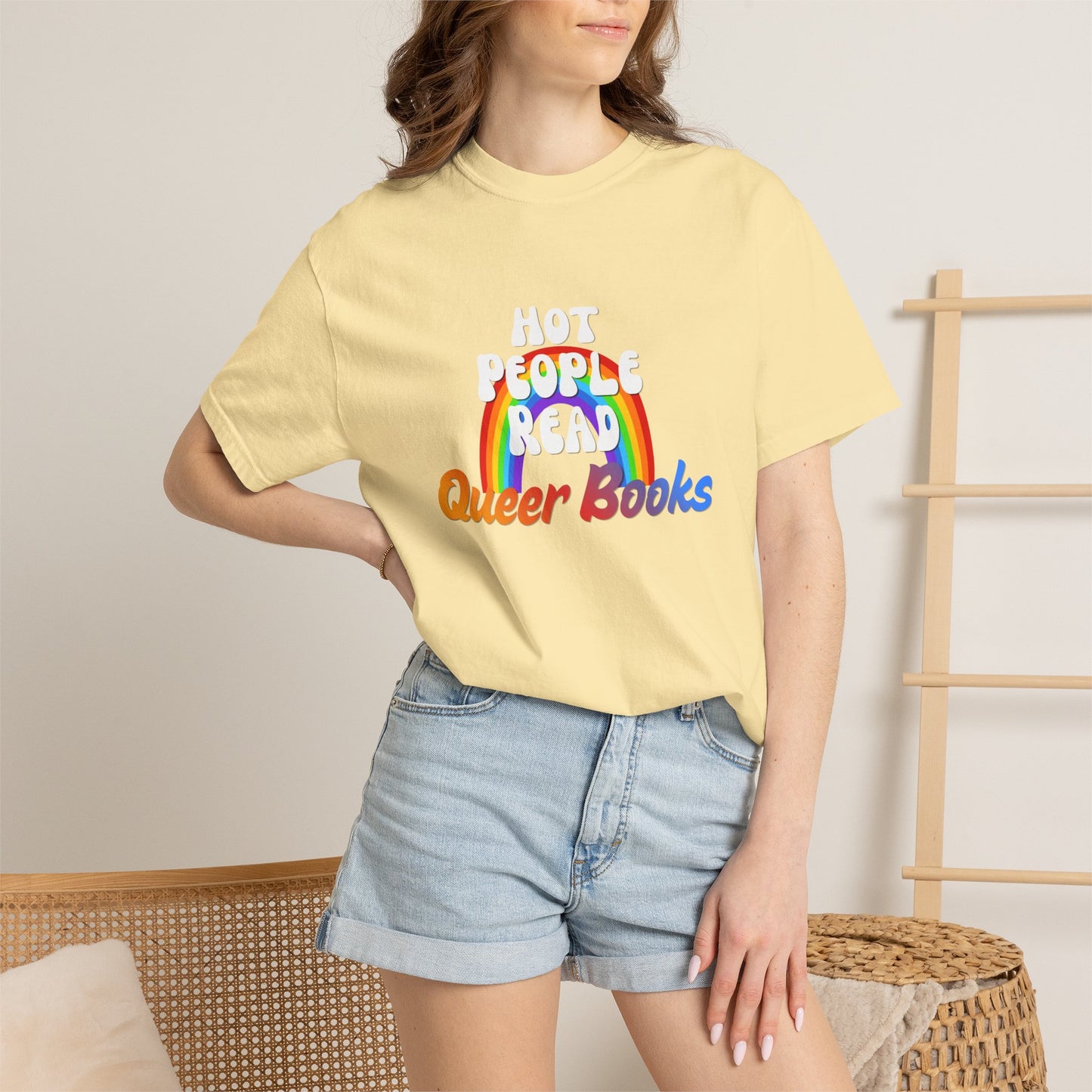 Read Queer Books Yellow to Blue Tee