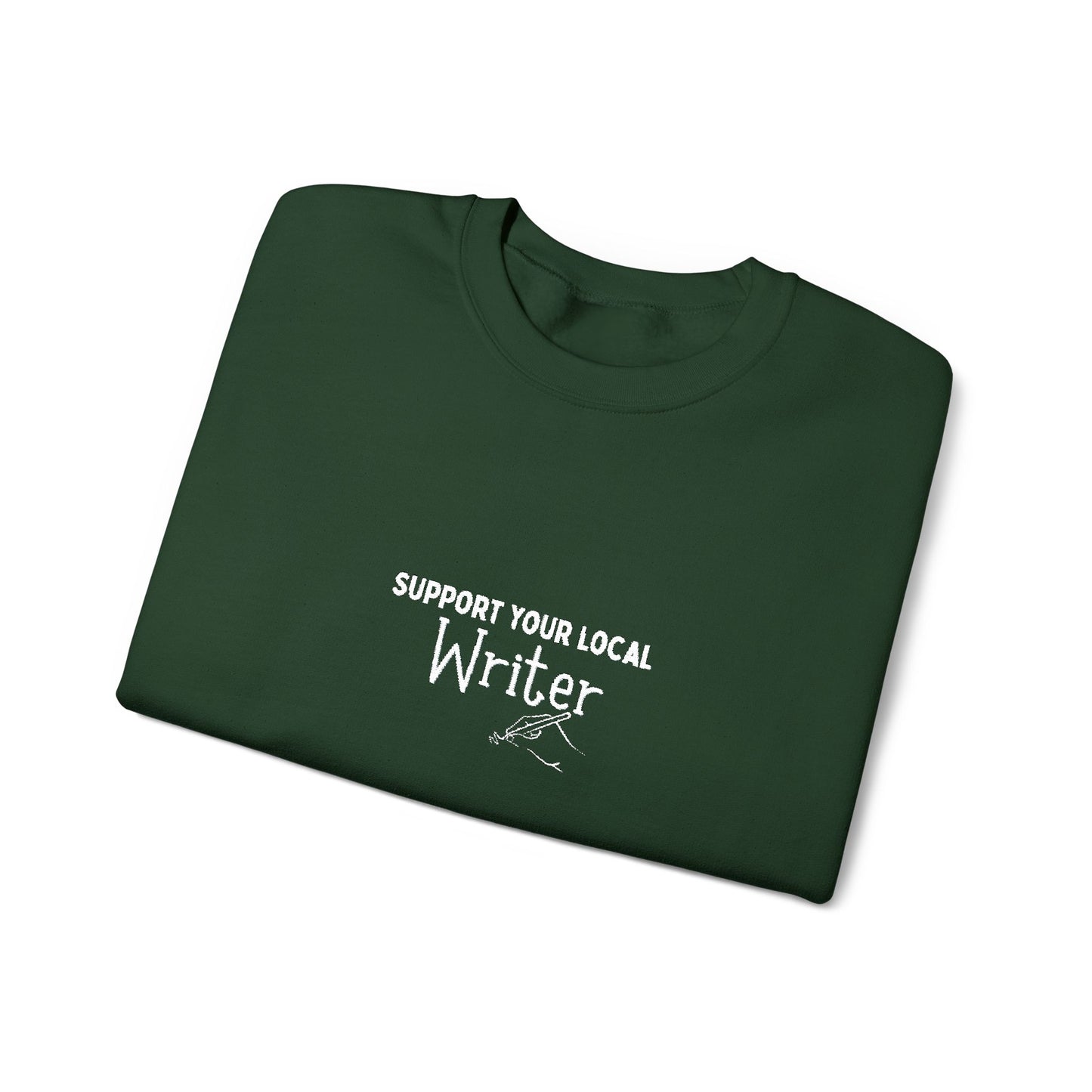 Support Your Local Writer Embroidered Crew