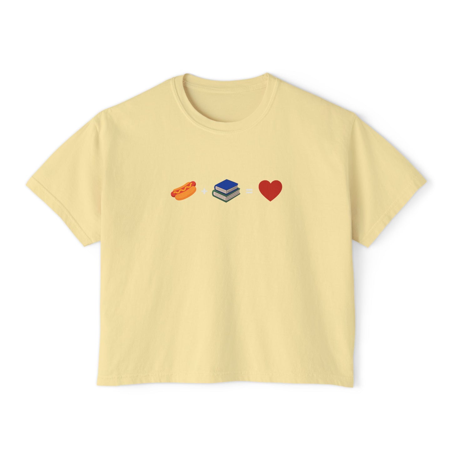 Bookish Hot Dog Cropped Tee