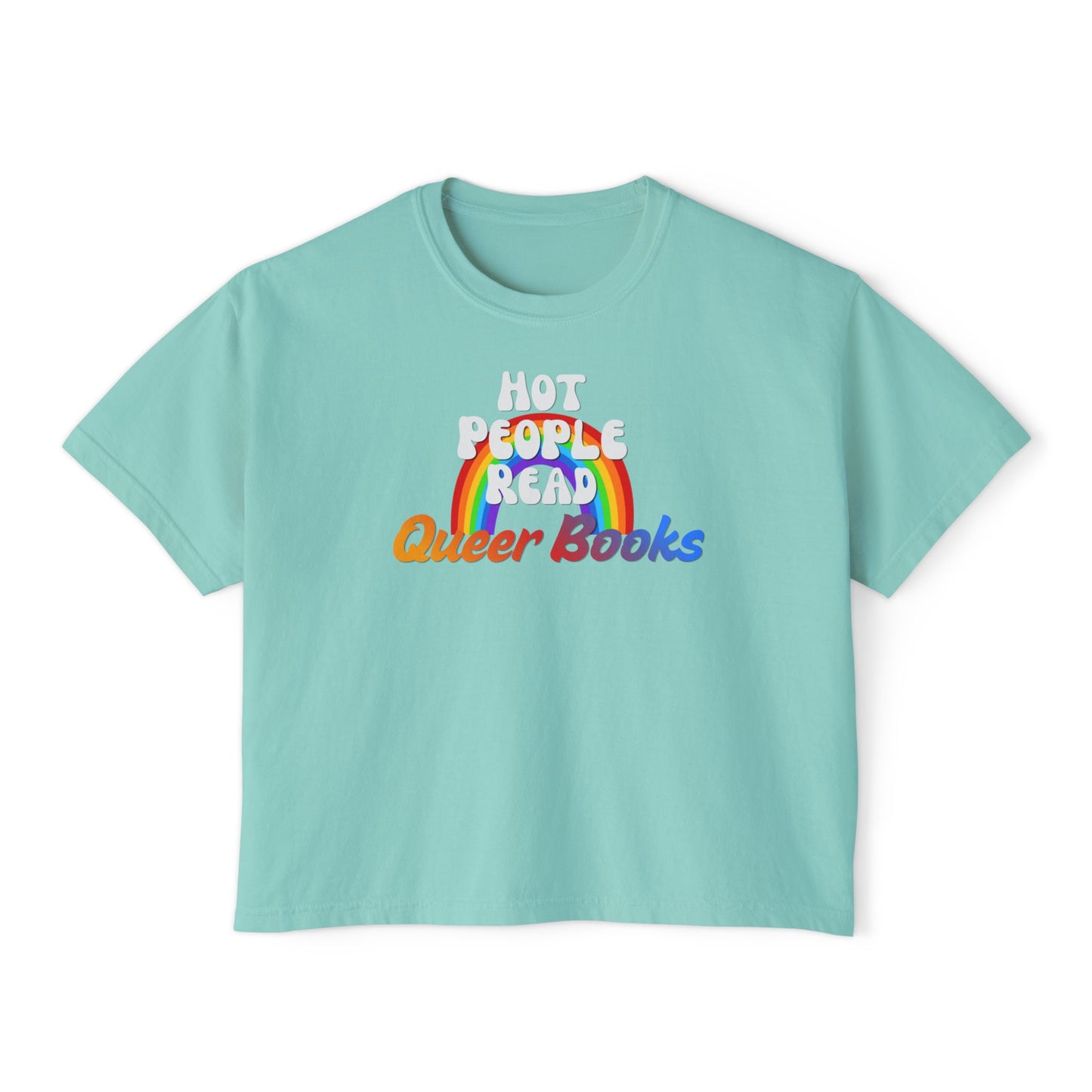 Read Queer Books Yellow to Blue Cropped Tee