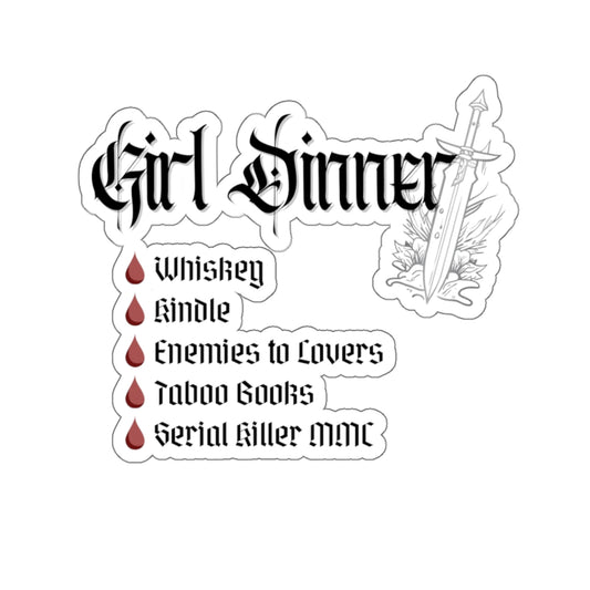 Girl Dinner Black Sticker