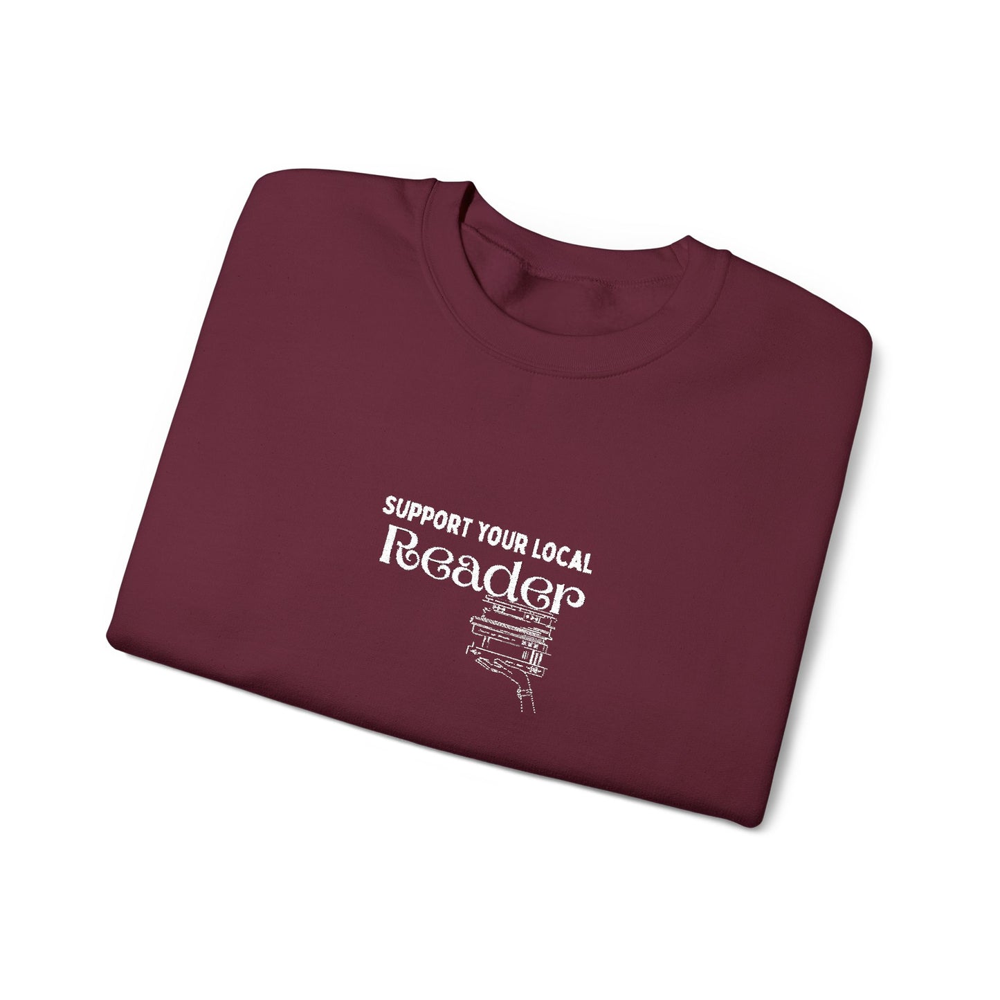 Support Your Local Reader Embroidered Crew