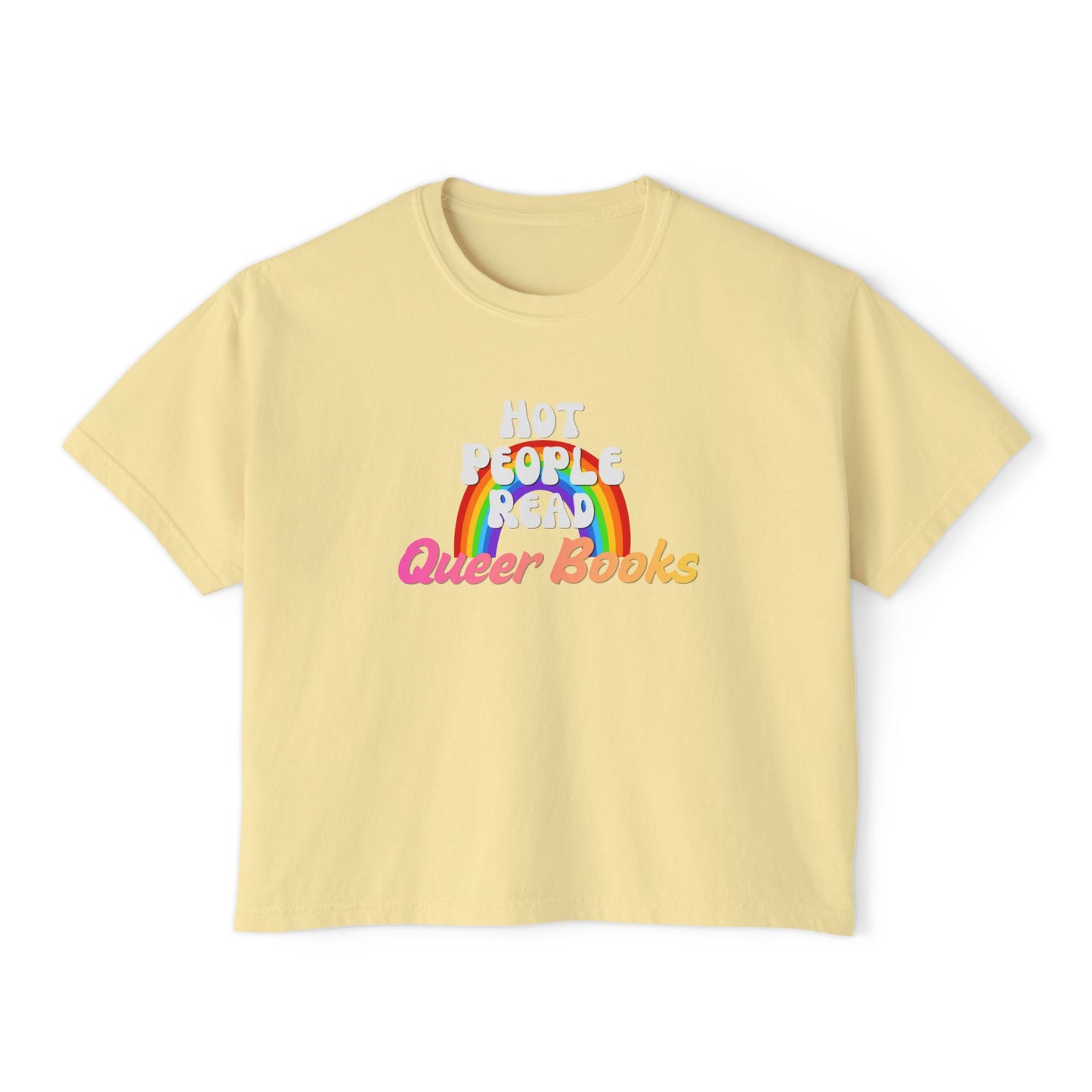 Read Queer Books Pink to Yellow Cropped Tee