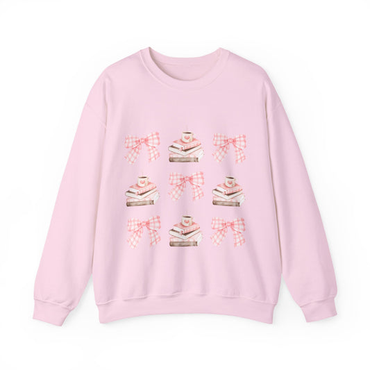 Pink Bookish Bows Crew