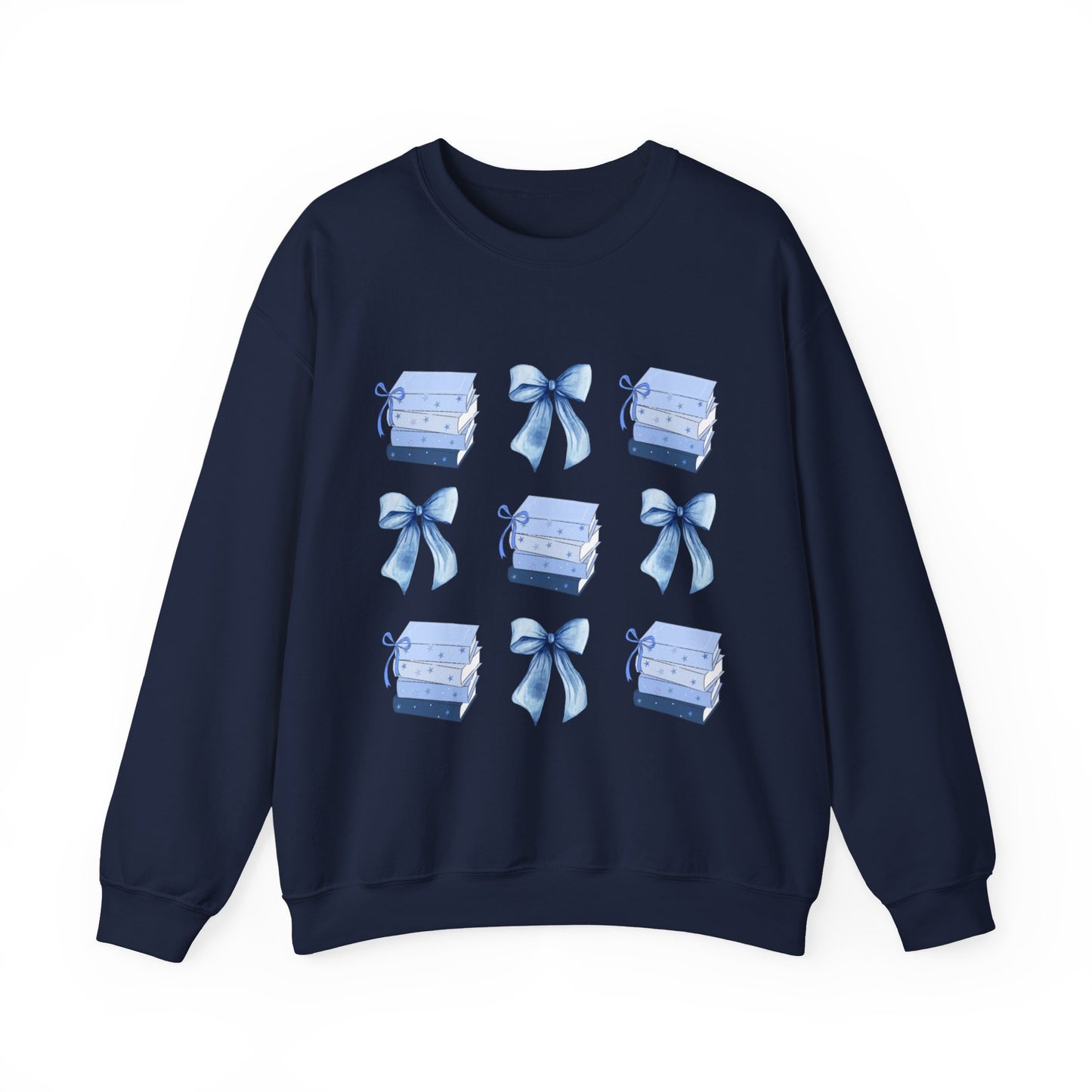 Blue Bookish Bows Crew