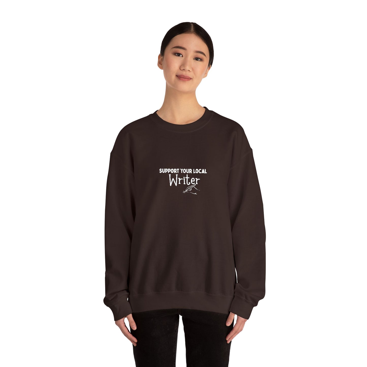 Support Your Local Writer Embroidered Crew
