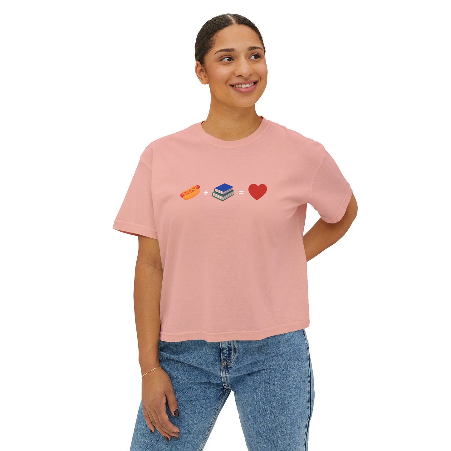 Bookish Hot Dog Cropped Tee