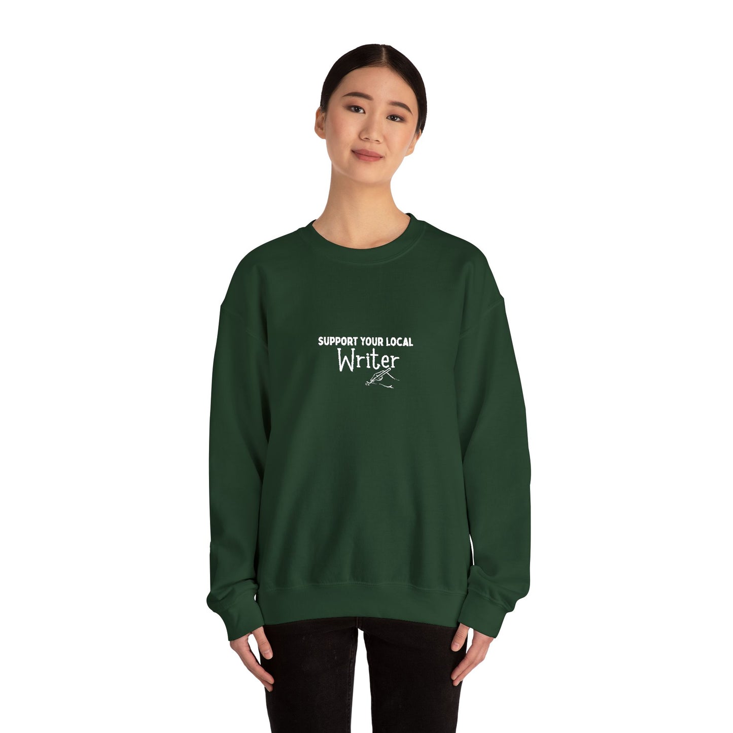 Support Your Local Writer Embroidered Crew