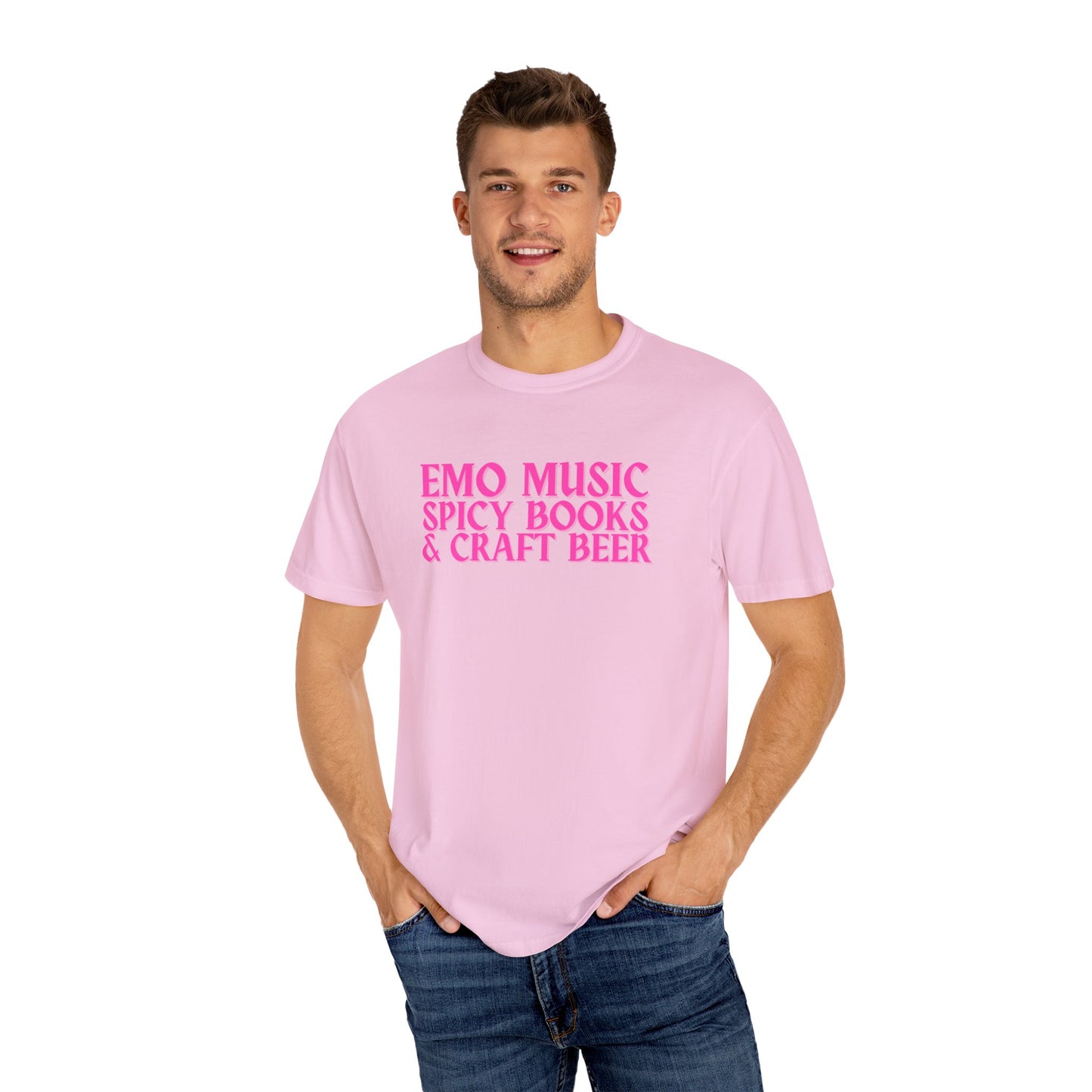 Pink Emo Music, Spicy Books & Craft Beer Tee