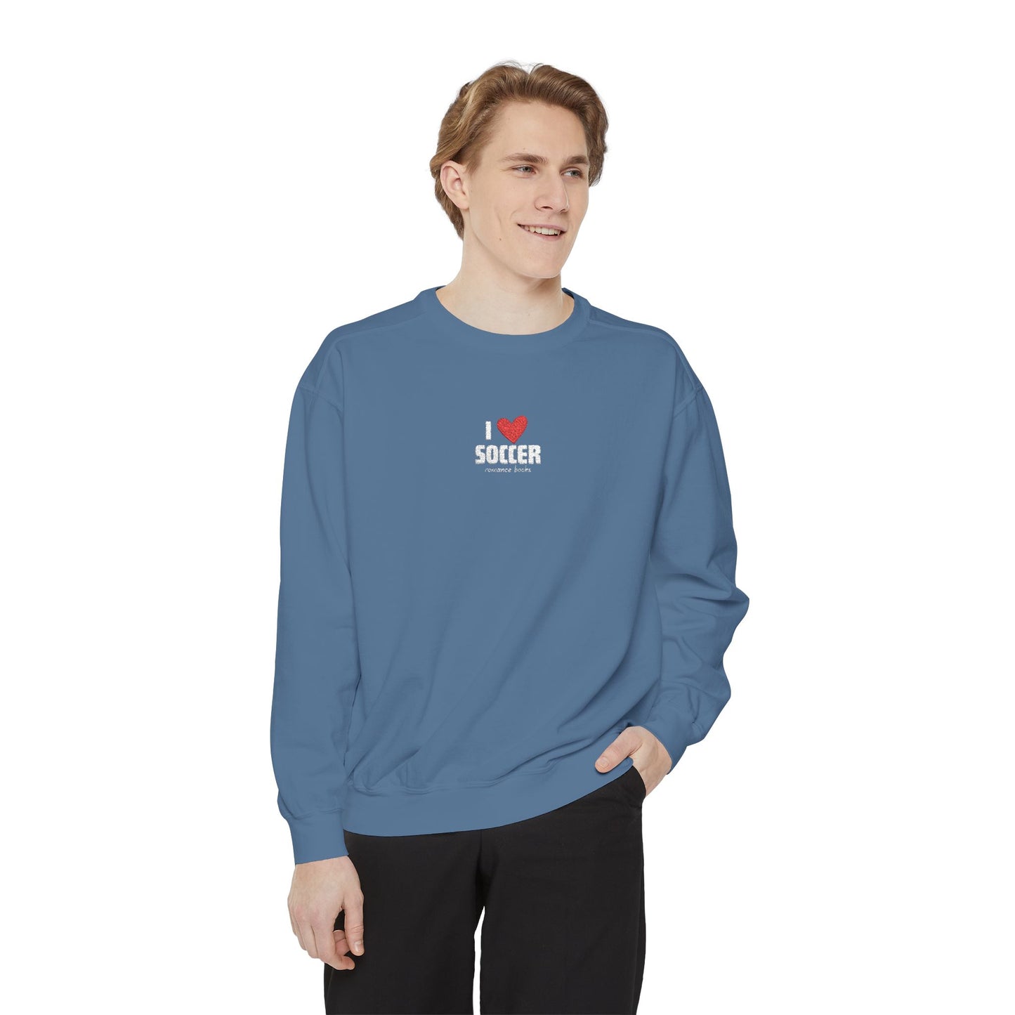 I Heart Soccer Embroidered Crewneck