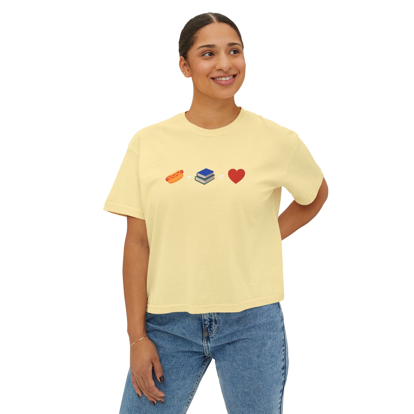 Bookish Hot Dog Cropped Tee