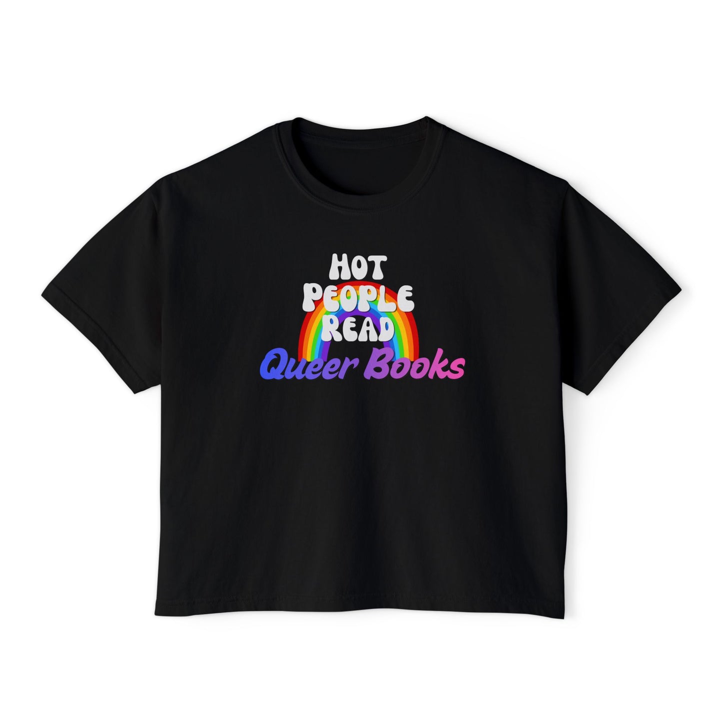 Read Queer Books Blue to Pink Cropped Tee