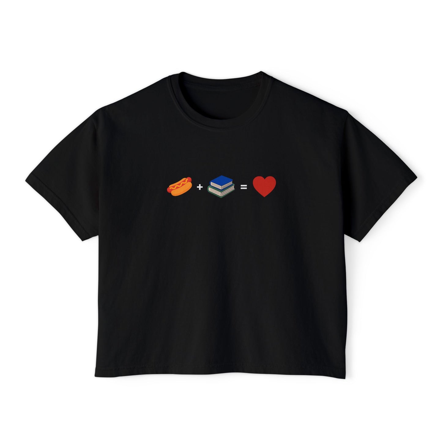 Bookish Hot Dog Cropped Tee