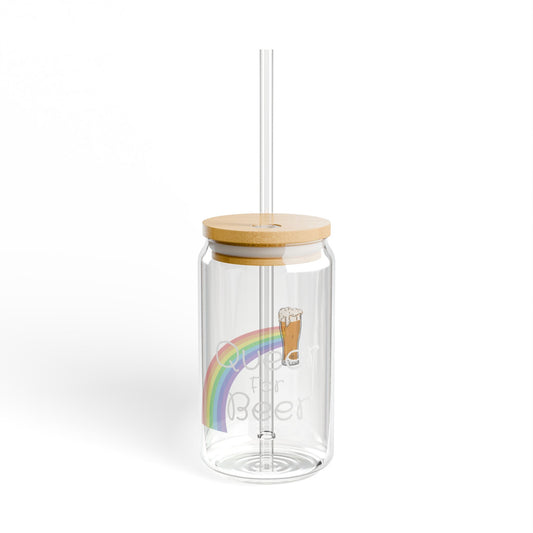 Queer for Beer Sipper Glass 16oz