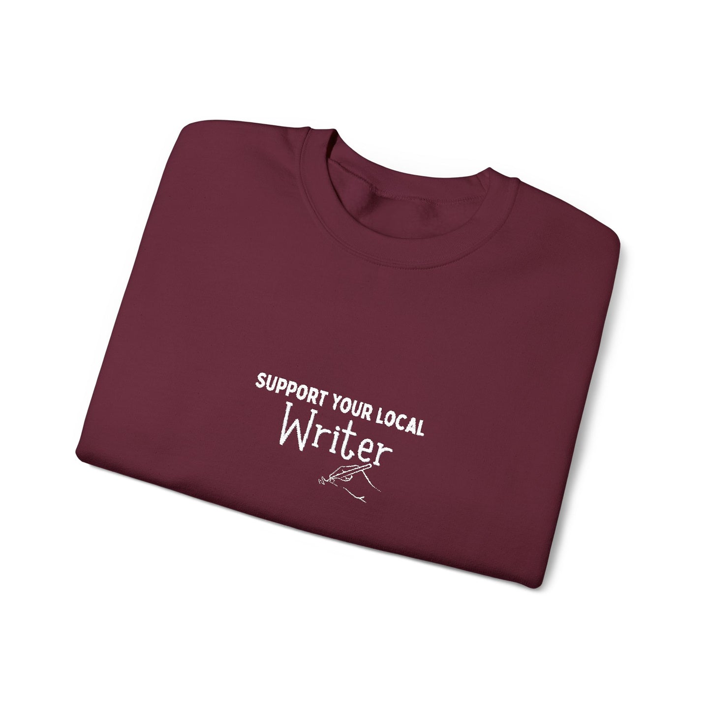 Support Your Local Writer Embroidered Crew