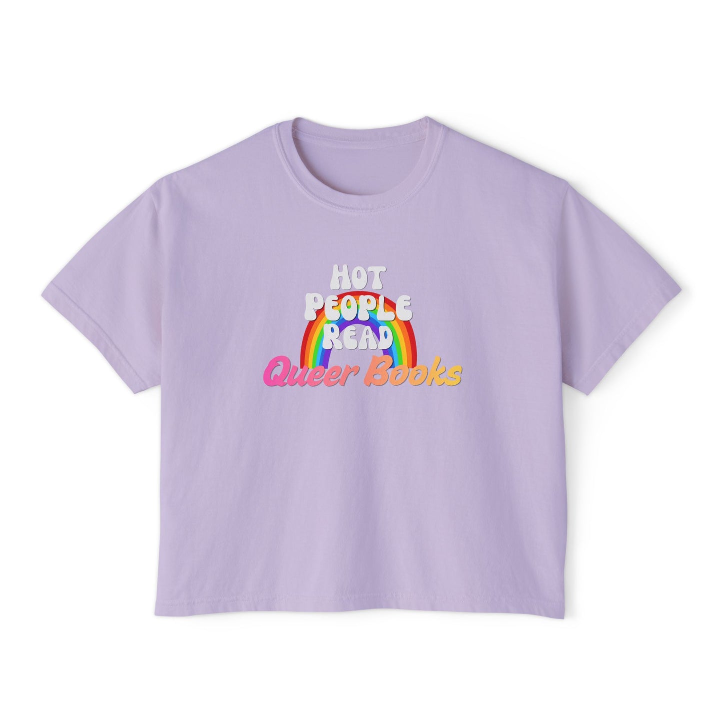 Read Queer Books Pink to Yellow Cropped Tee