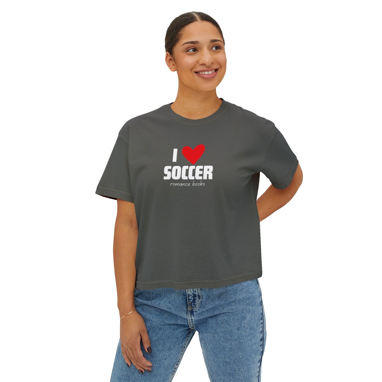 I Heart Soccer Boxy Crop Tee