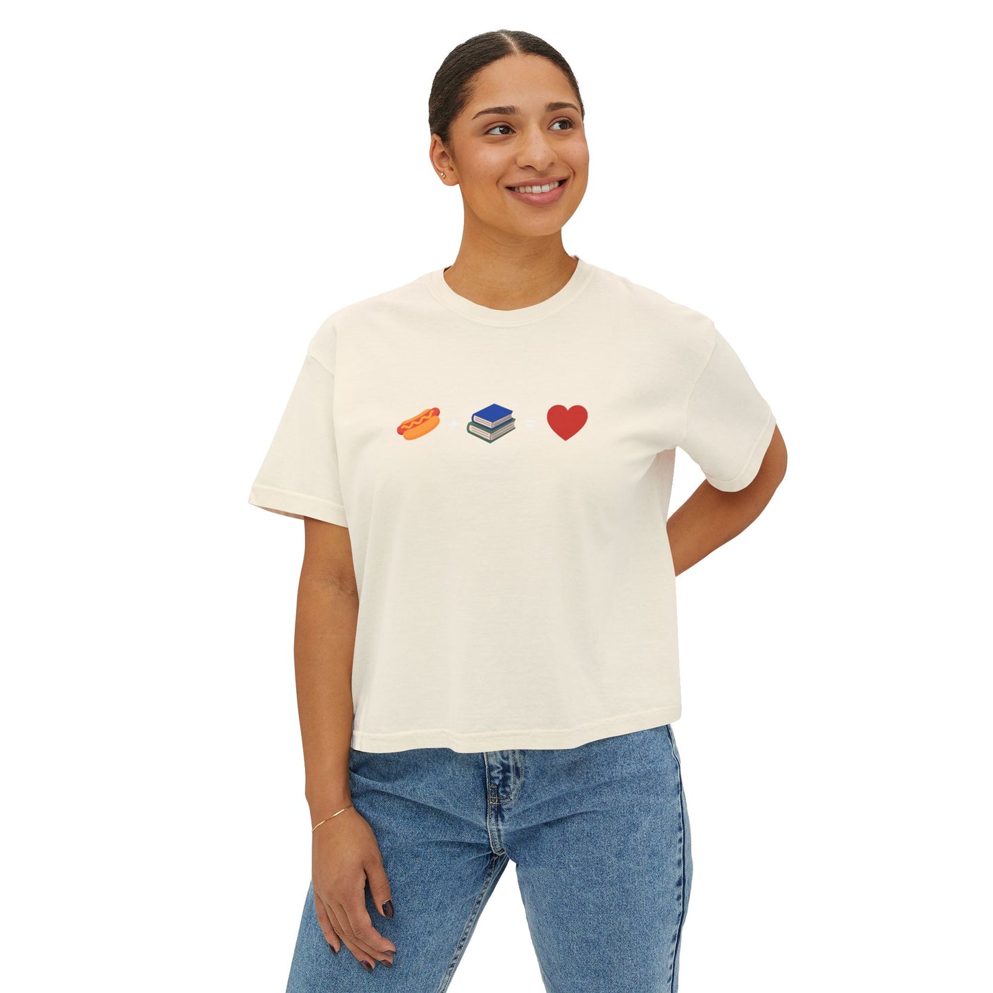 Bookish Hot Dog Cropped Tee