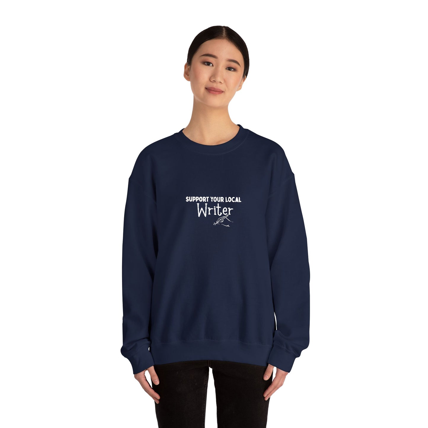 Support Your Local Writer Embroidered Crew