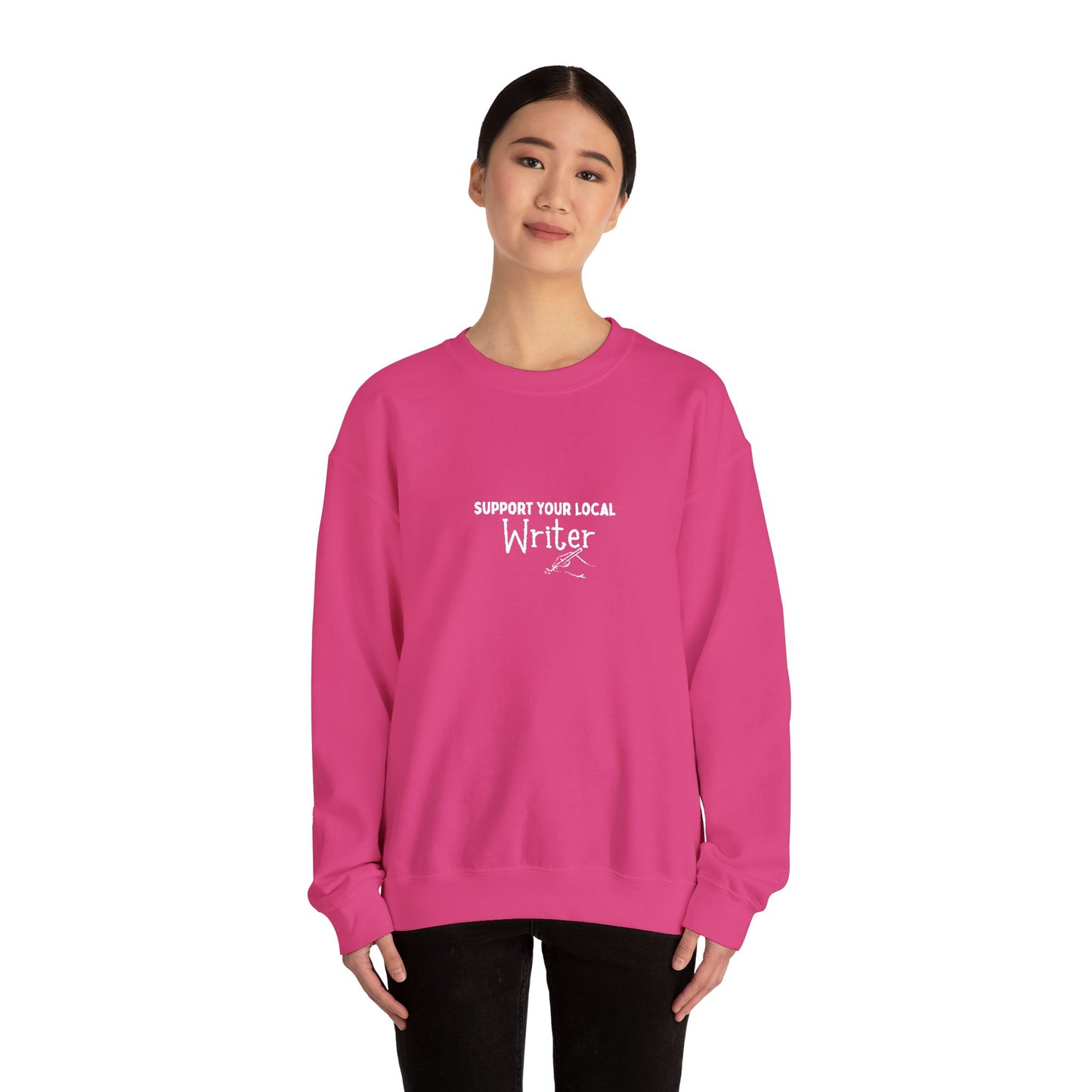 Support Your Local Writer Embroidered Crew