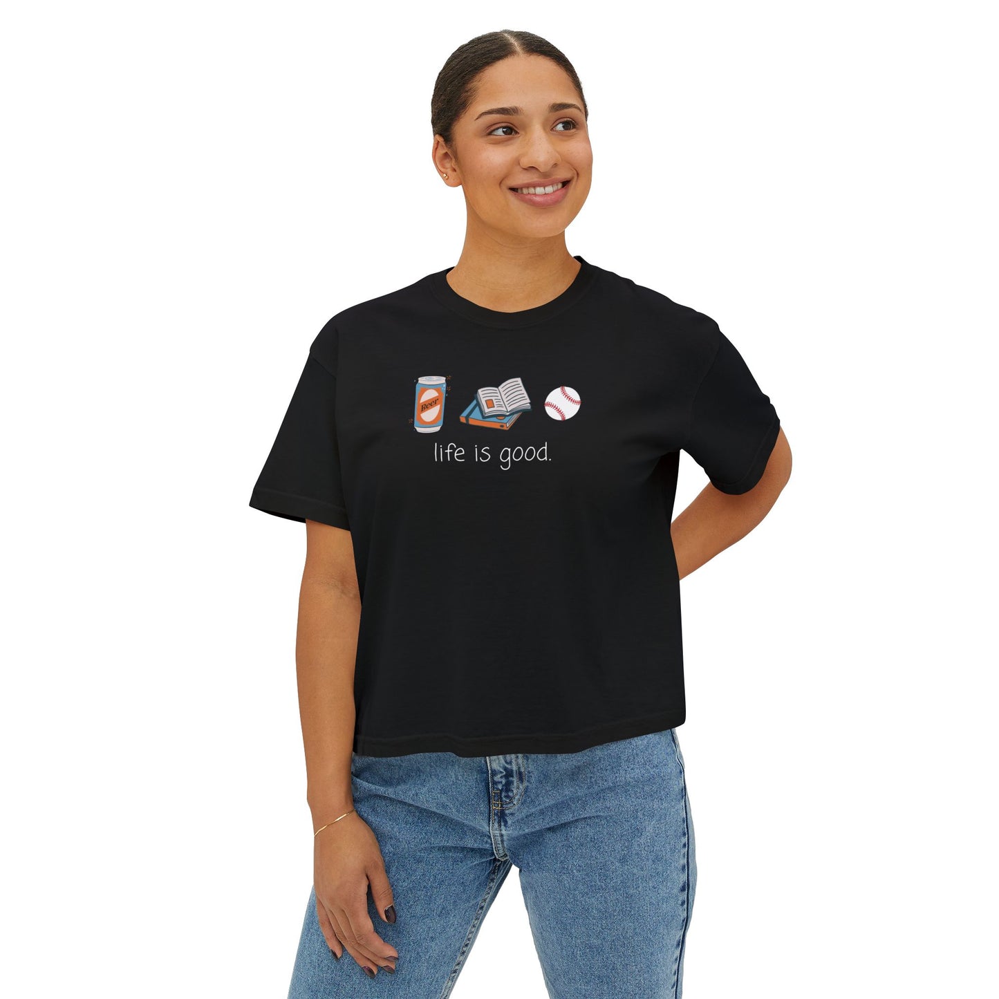 Life Is Good Baseball Boxy Crop