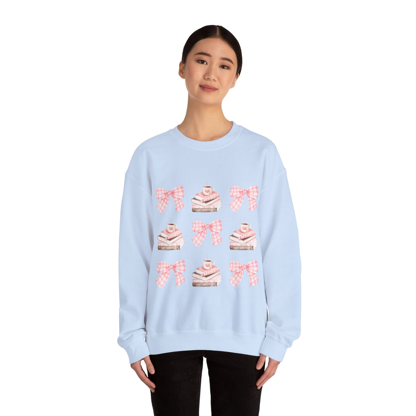 Pink Bookish Bows Crew