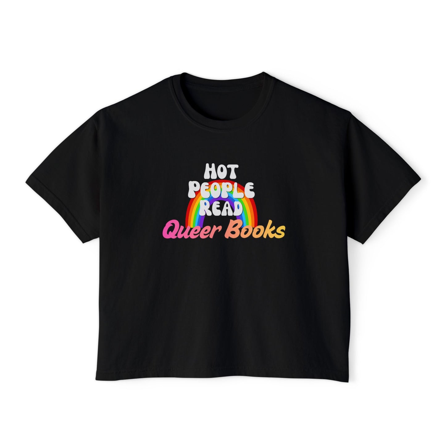 Read Queer Books Pink to Yellow Cropped Tee