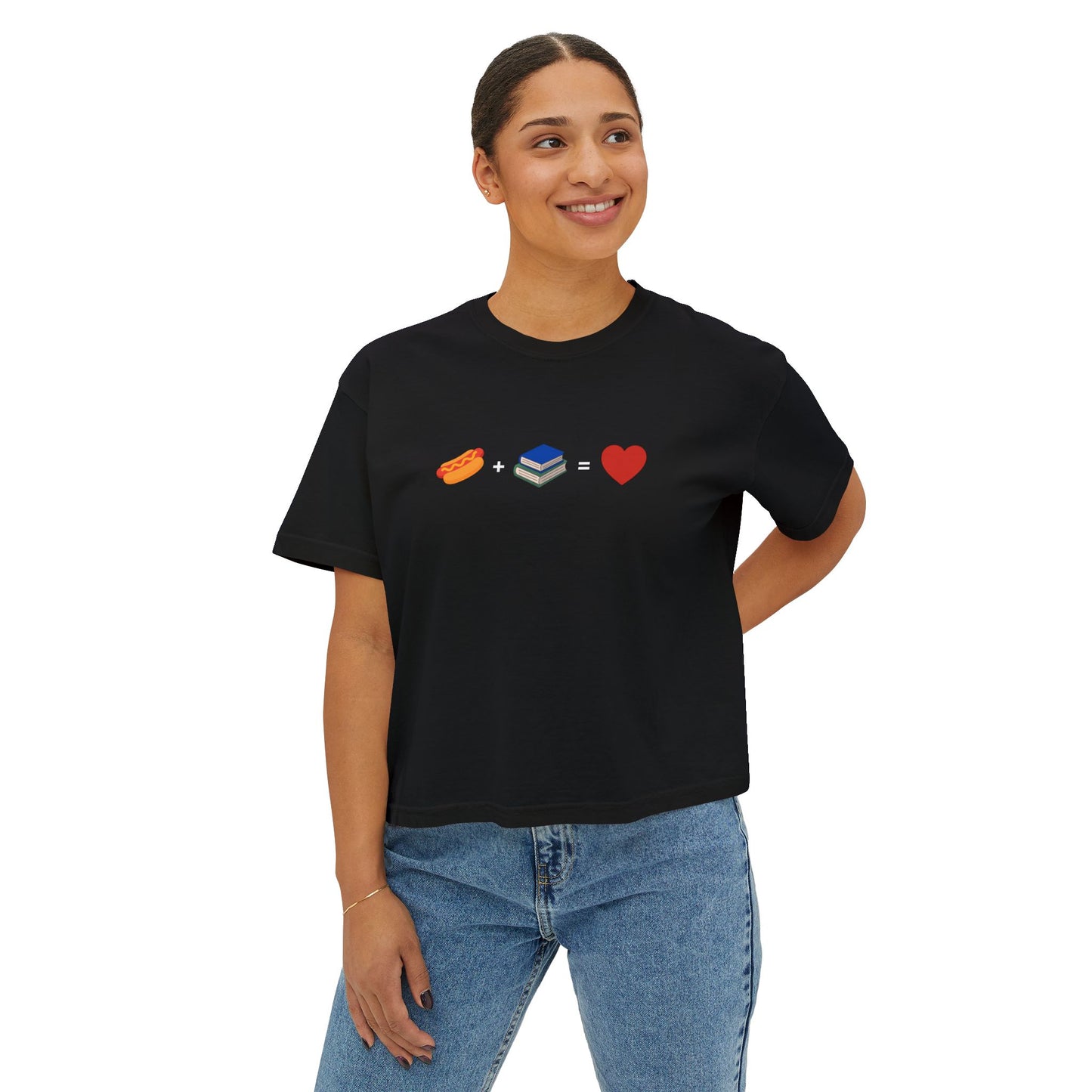 Bookish Hot Dog Cropped Tee