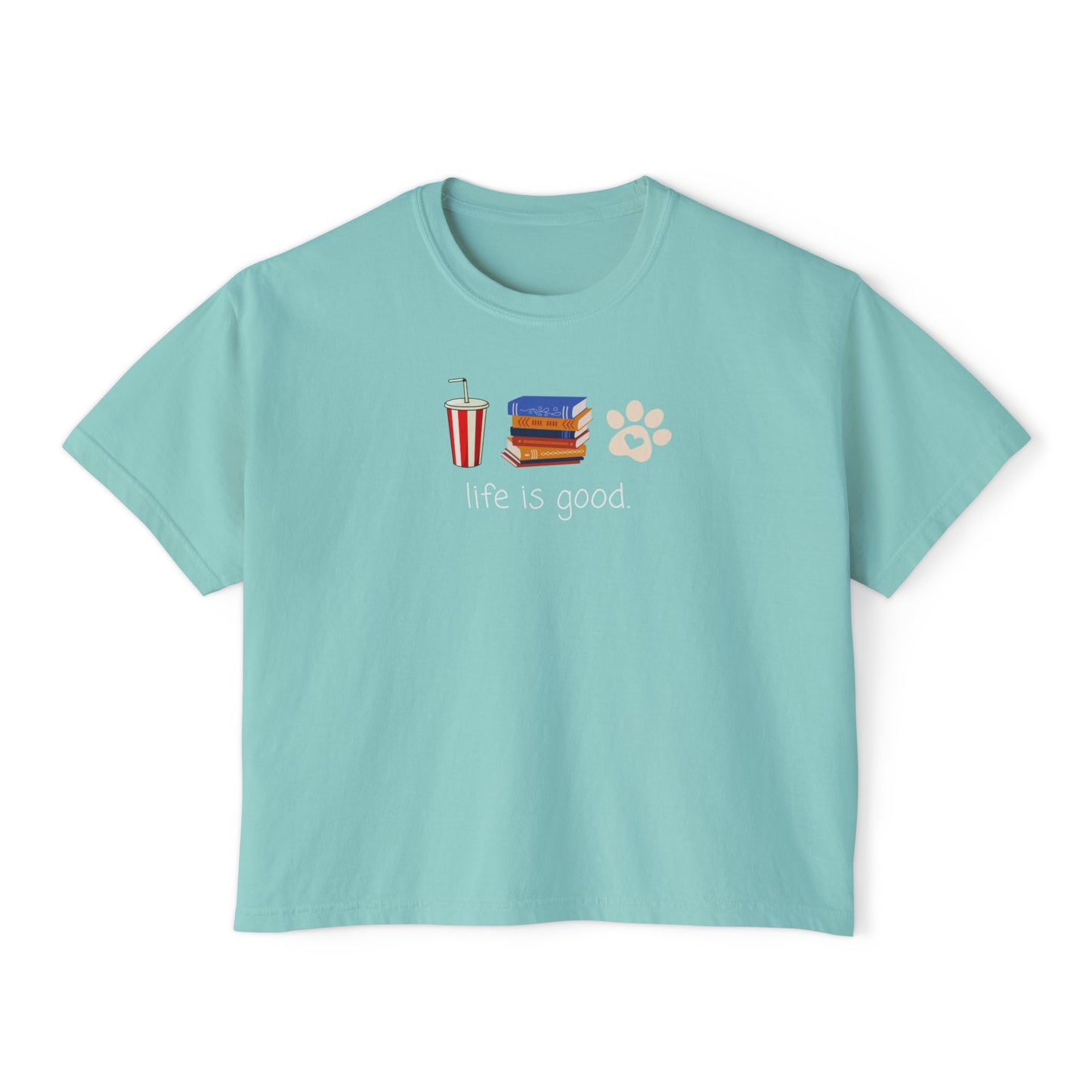 Life Is Good Paw Print Boxy Crop