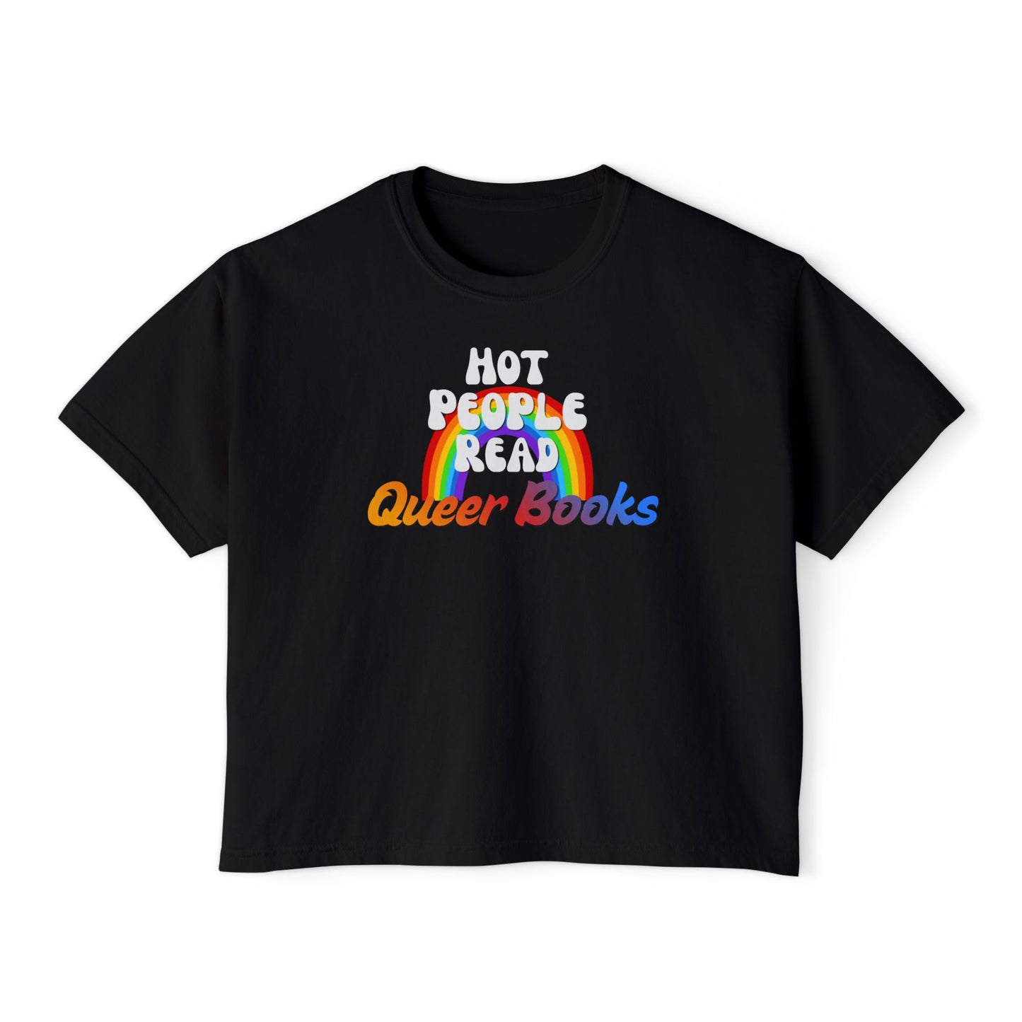 Read Queer Books Yellow to Blue Cropped Tee