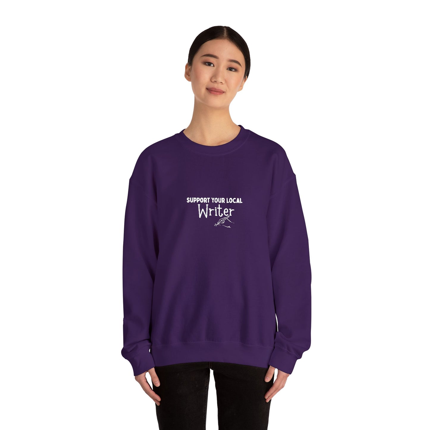 Support Your Local Writer Embroidered Crew