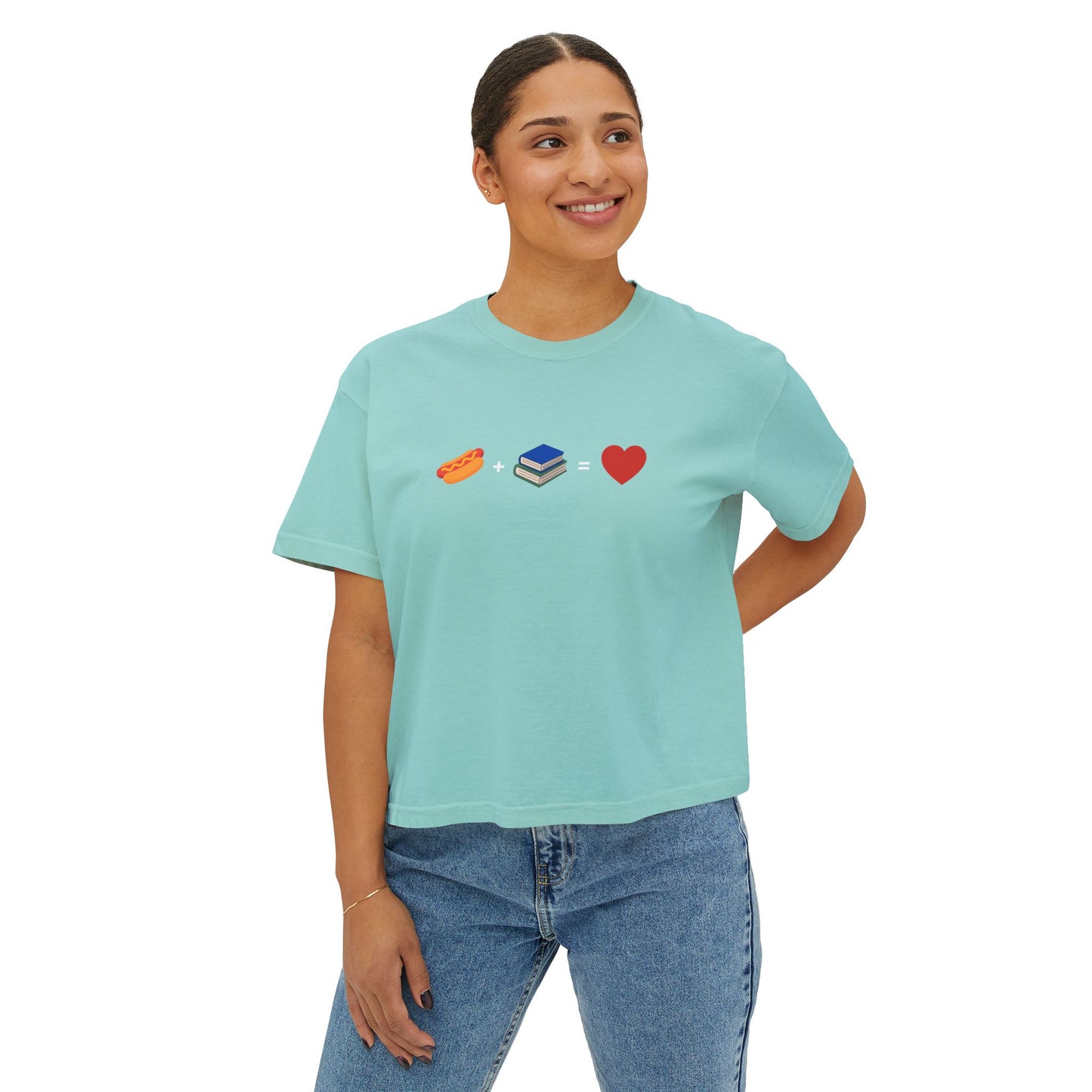 Bookish Hot Dog Cropped Tee